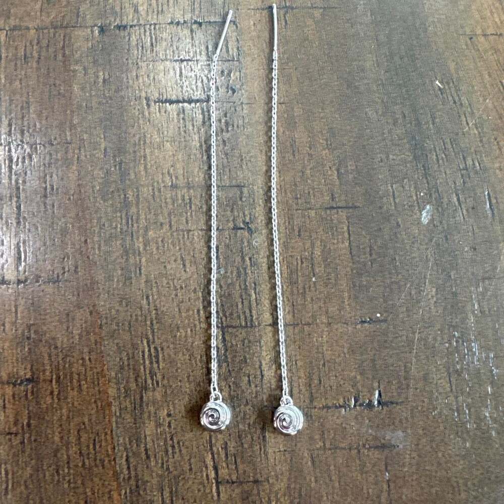 Sterling Silver Spiral Threader Earrings